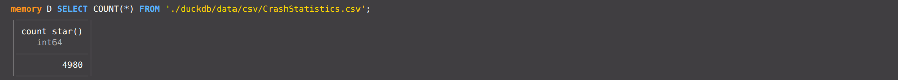 Count * on CSV file - CPU