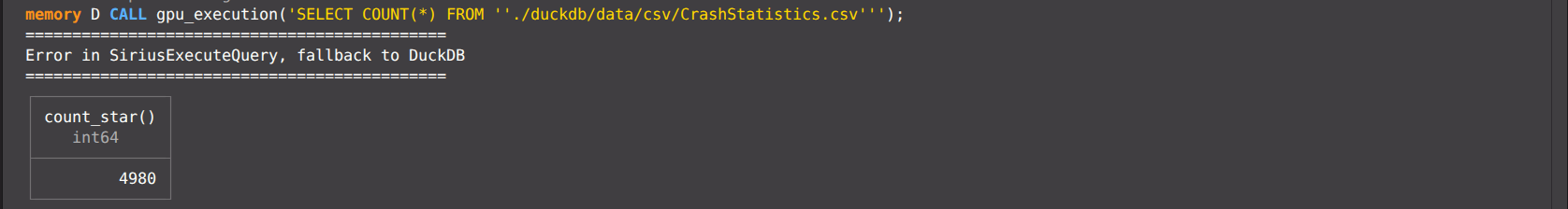 Count * on CSV file - GPU