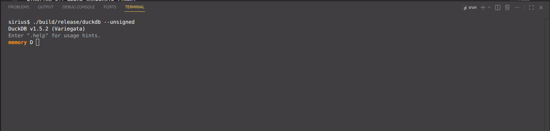 DuckDB CLI Prompt